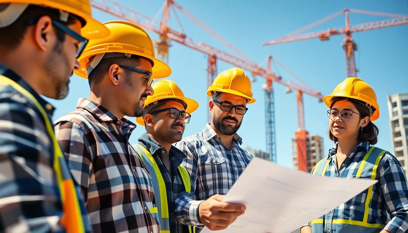 Showcase of skilled workers from the southern california contractors association collaborating on a construction site.