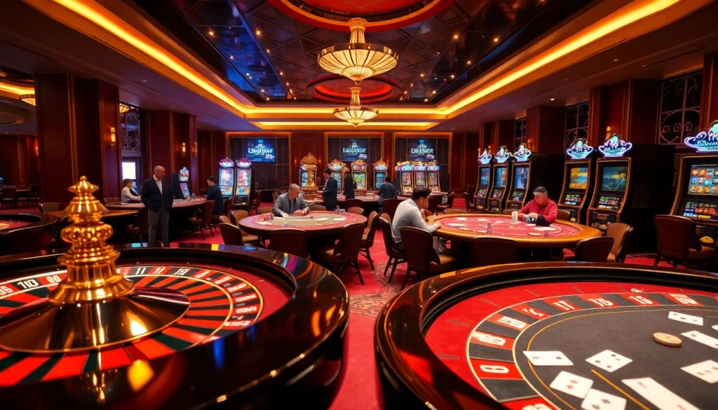 Excited gamers enjoying classic poker and roulette as they strive for wins, embracing the thrill of Nếu như vậy bám vào đây.