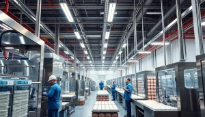 Explore the sophisticated environment of a sweetener factory with cutting-edge machinery in action.