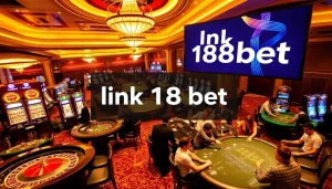 Experience the excitement of gambling at a luxurious casino showcasing link 188bet for online betting.