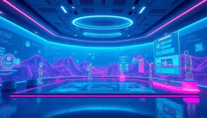 An interactive interface showcasing NSFW AI technology with vibrant colors and user-friendly design.