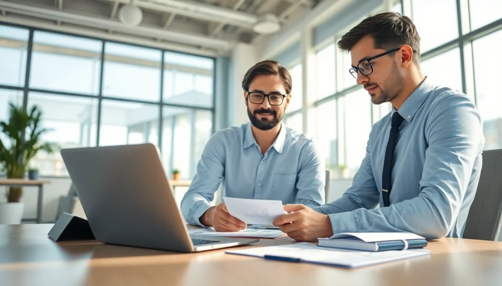 Illustration showing how do loan terms affect the cost of credit? with a financial advisor in a bright office.