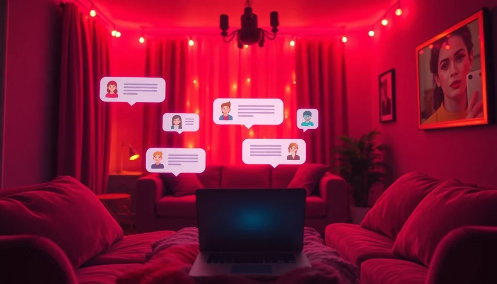 Immerse in an engaging NSFW AI chat environment with vibrant avatars and cozy ambiance.