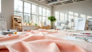 Hoogwaardige jersey stof prachtig gepresenteerd met ontwerpaccenten en naaitools.