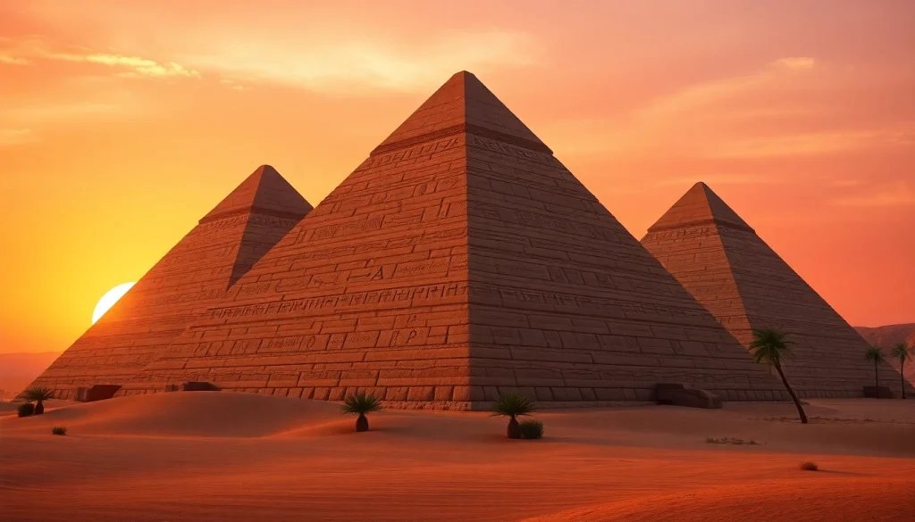 View of the ancient Egyptian pyramids showcasing their grandeur and historic significance.