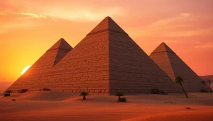View of the ancient Egyptian pyramids showcasing their grandeur and historic significance.