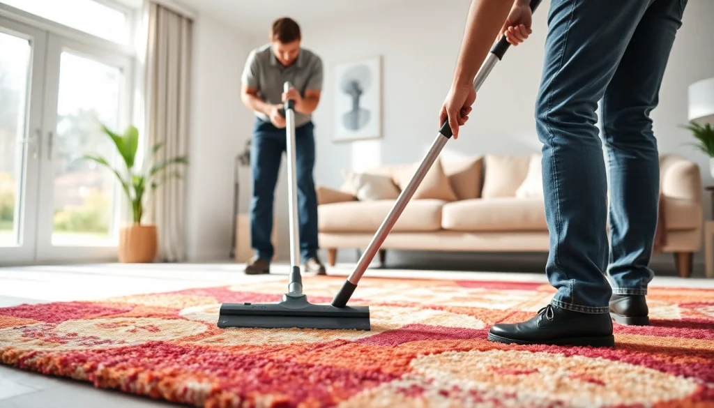 Unlock stunning carpet cleaning specials with a technician transforming a living room.