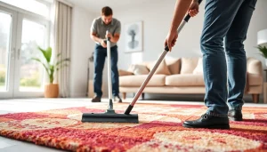 Unlock stunning carpet cleaning specials with a technician transforming a living room.