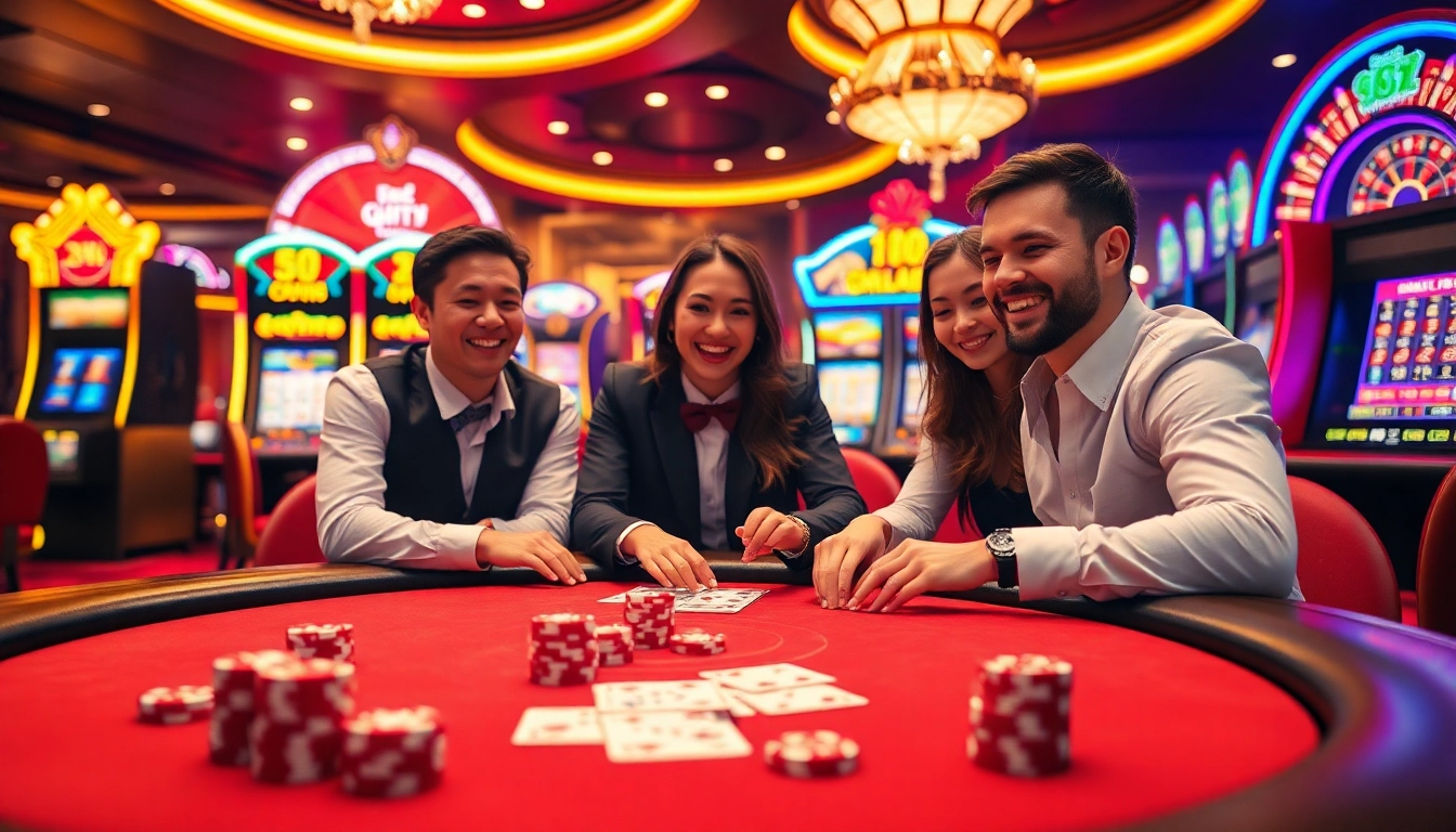 Vivez l'excitation du jeu au meilleur casino en ligne 2026 avec des joueurs profitant du poker et des machines à sous.
