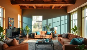 Enhance your living room with stunning accent walls offering vibrant color and texture.