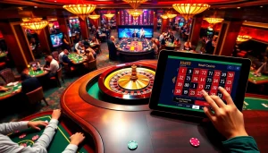 Vivez l'excitation au meilleur casino en ligne 2026 avec une roue de roulette captivante et des jetons colorés.