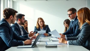 Engaging team collaboration on Contract Management strategies in a modern office environment.