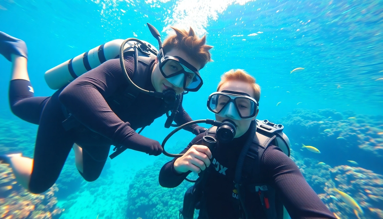 SSI Open Water Diver Kurs mit Taucher und Ausbilder in klaren Gewässern