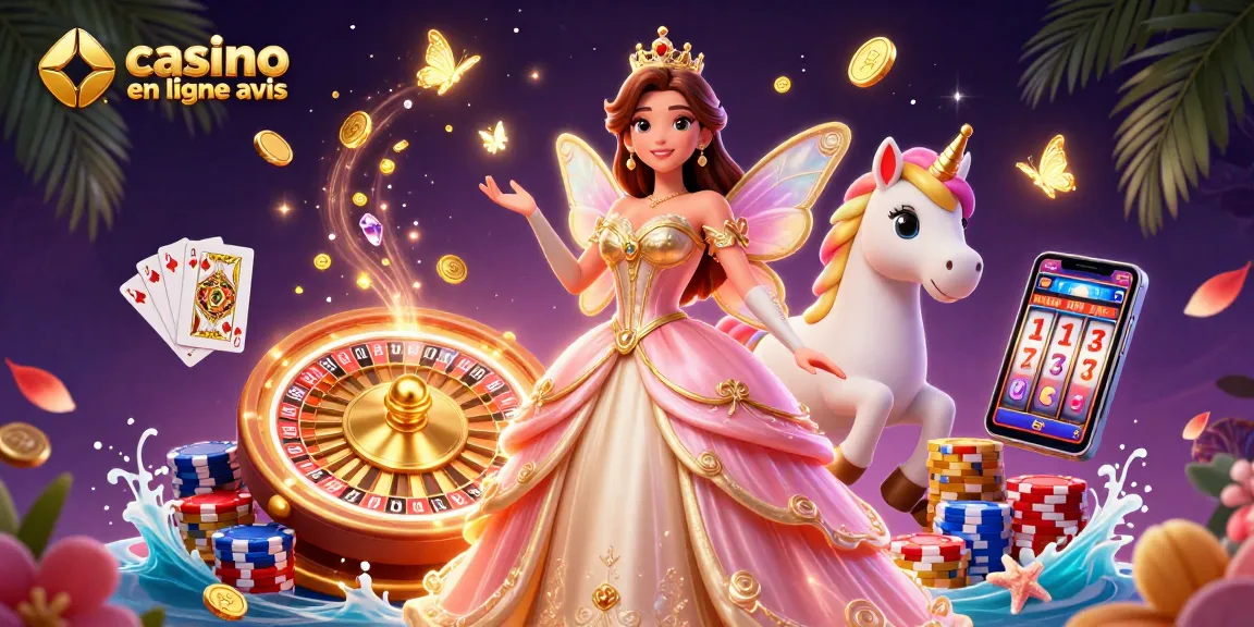 Gagnez gros avec casino en ligne avis dans cette illustration vibrante d'un monde de casino magique.