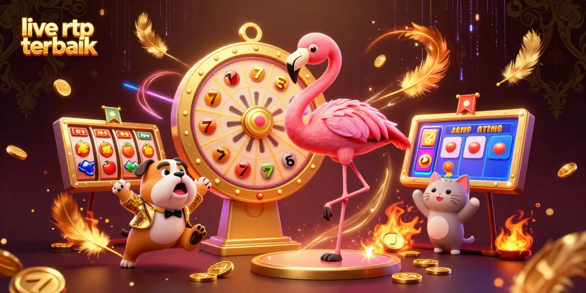 Spin the giant prize wheel in this exciting illustration promoting live rtp terbaik for slot gaming.