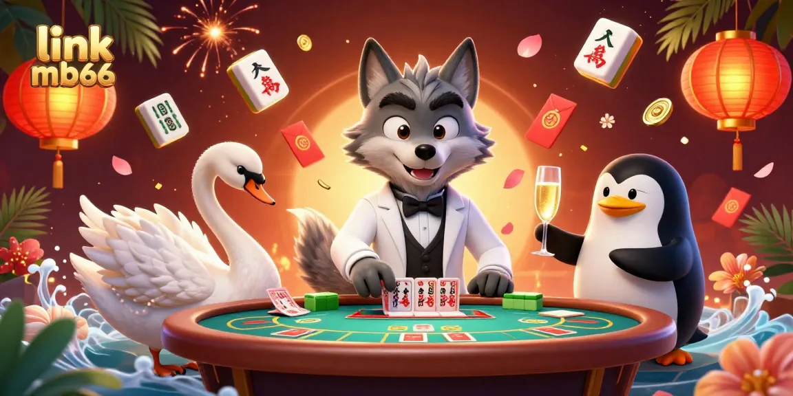 Engage in high stakes gaming at link mb66 with a refined wolf, swan dealer, and penguin sommelier.