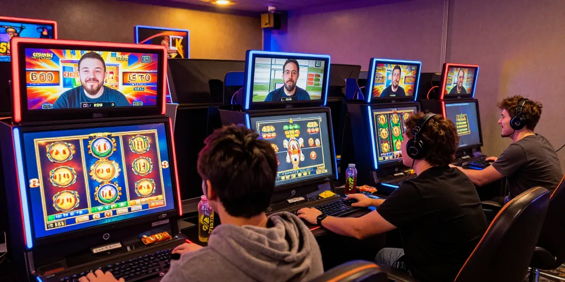 Engaging scene of gamers experiencing slot deposit 5k excitement in a vibrant online betting environment.