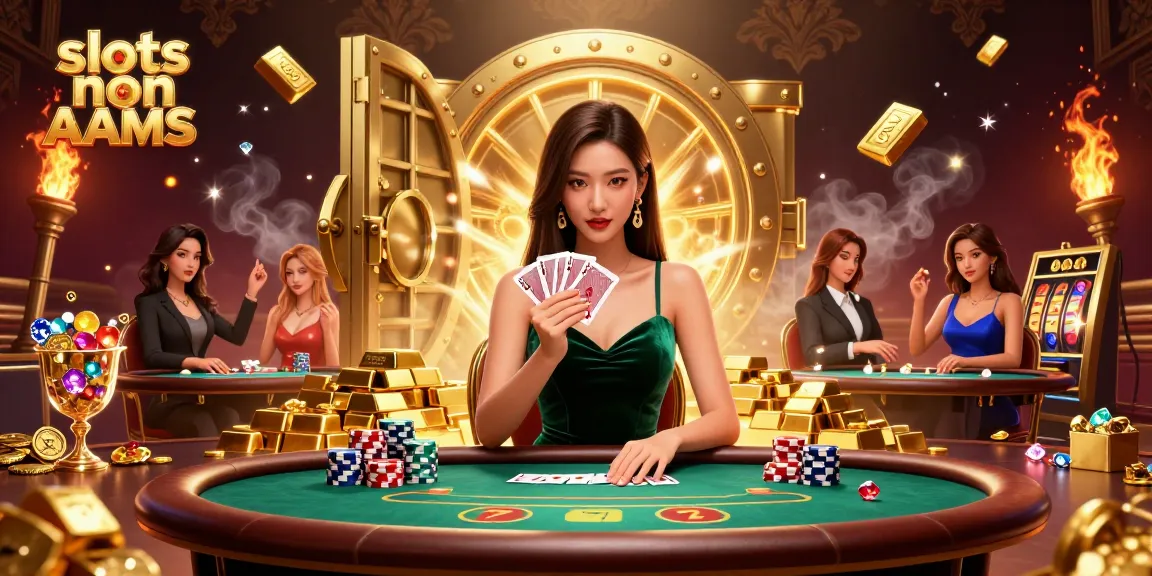 Una scena coinvolgente di slot non AAMS con una bellissima donna asiatica a un tavolo da poker lussuoso.
