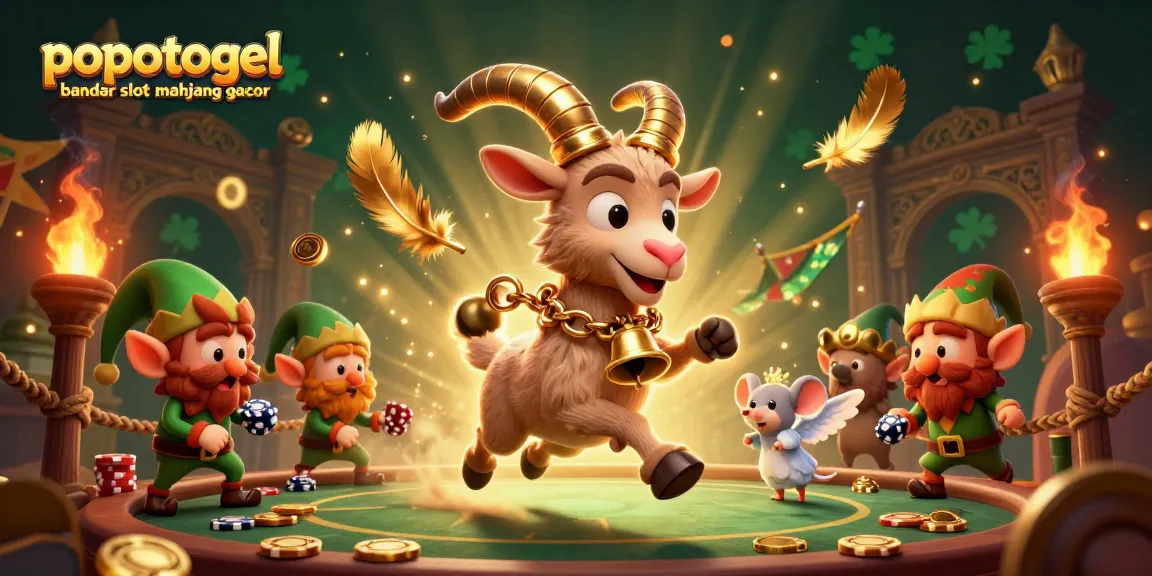 Engage with popotogel bandar slot mahjong gacor at a vibrant casino scene, featuring lively characters and dynamic game elements.