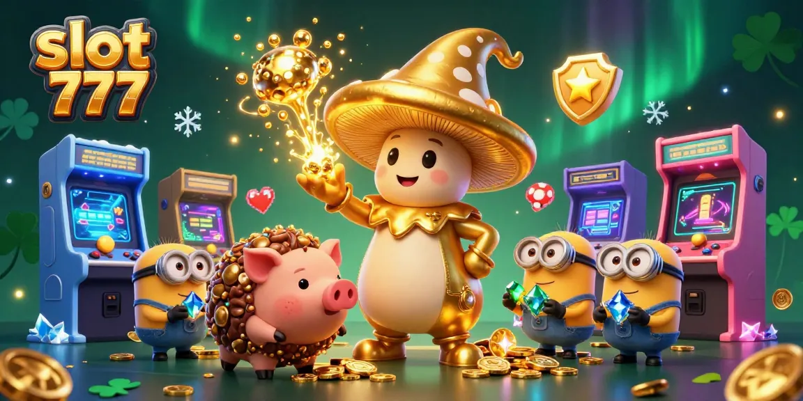 Menangkan permainan slot 777 dengan ilustrasi 3D magis yang lengkap dengan elemen kasino.