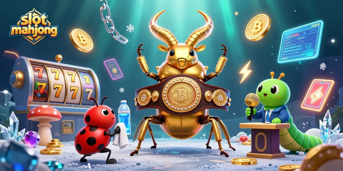 Experience thrilling slot mahjong action with giant beetles and vibrant casino elements!