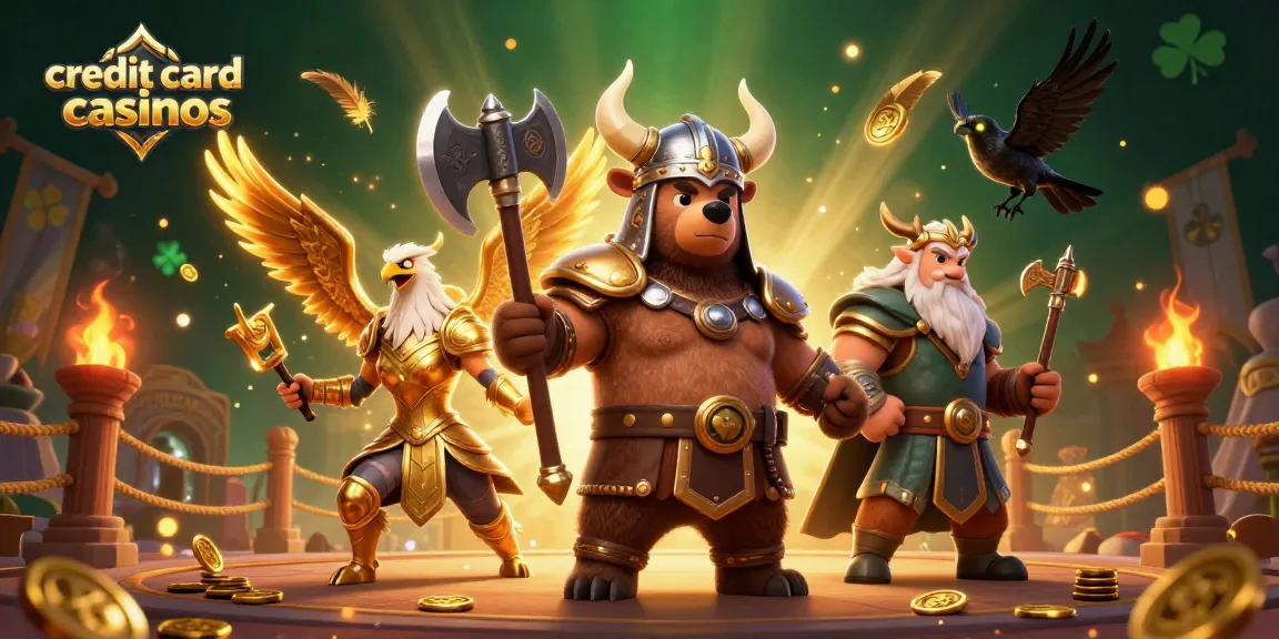 Engage at credit card casinos with a Viking bear and Valkyrie eagle in an epic 3D battle scene.