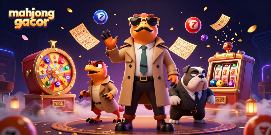 Experience thrilling mahjong gacor action with raptors in a trench coat entering a casino.