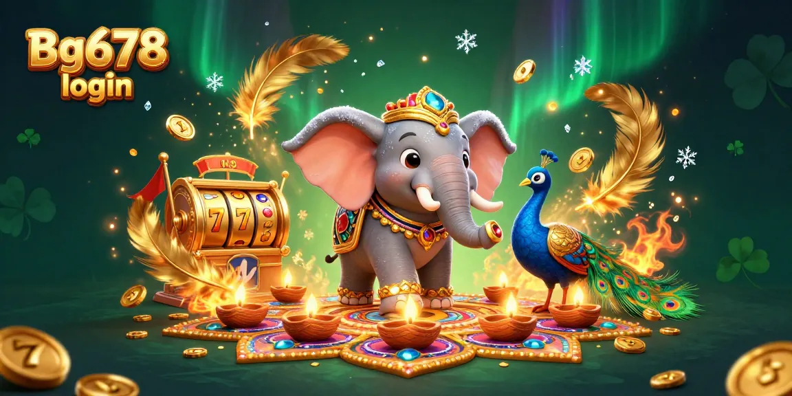 Experience gaming excitement with Bg678 login surrounded by colorful elements and festive decor.