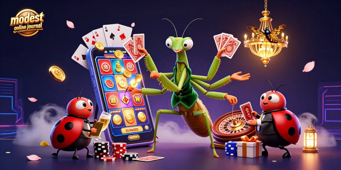 Experience the thrill of gambling with the modest online journal in this vibrant 3D casino scene featuring playful characters.